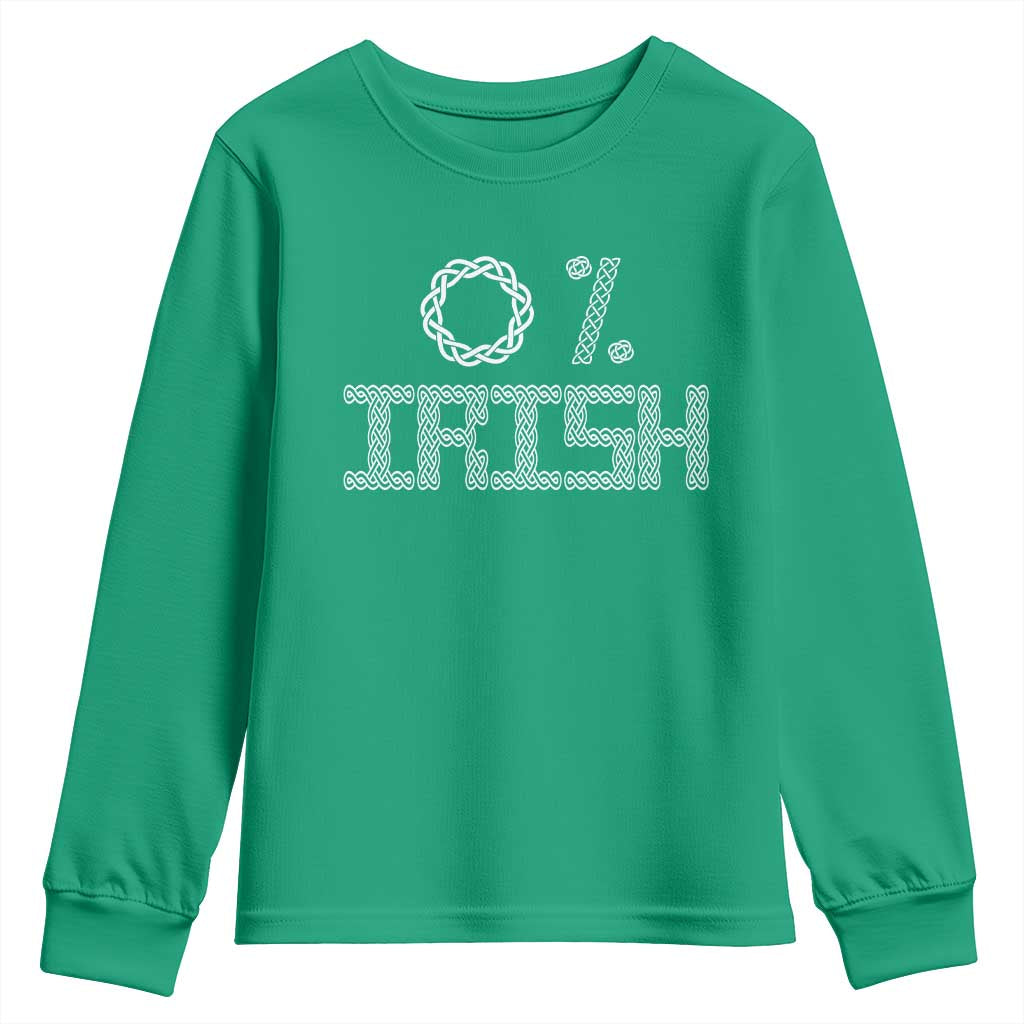 Funny St Patrick's Day 0% Irish Youth Sweatshirt Celtic Knot