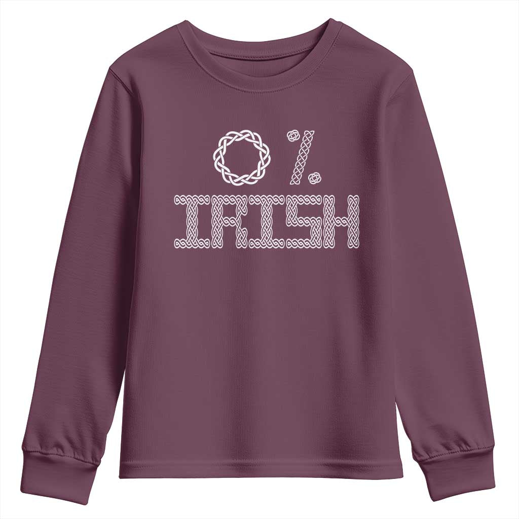Funny St Patrick's Day 0% Irish Youth Sweatshirt Celtic Knot