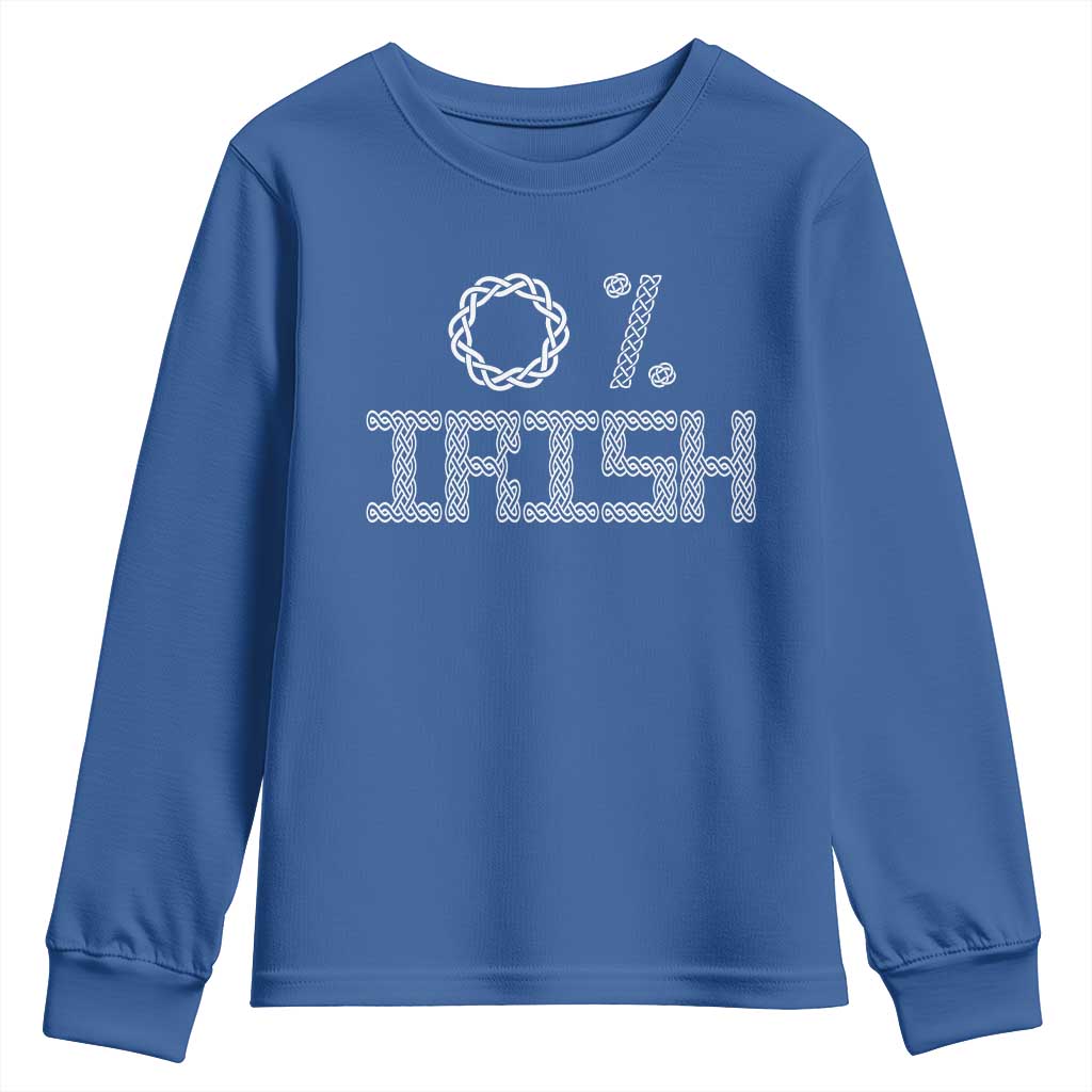 Funny St Patrick's Day 0% Irish Youth Sweatshirt Celtic Knot