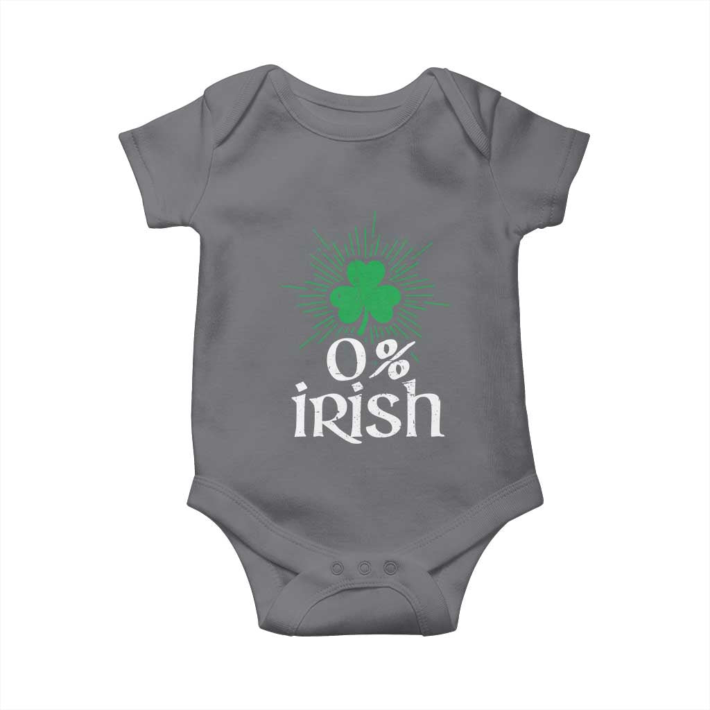 Funny 0% Irish St Patrick's Day Baby Onesie Vintage Shamrock