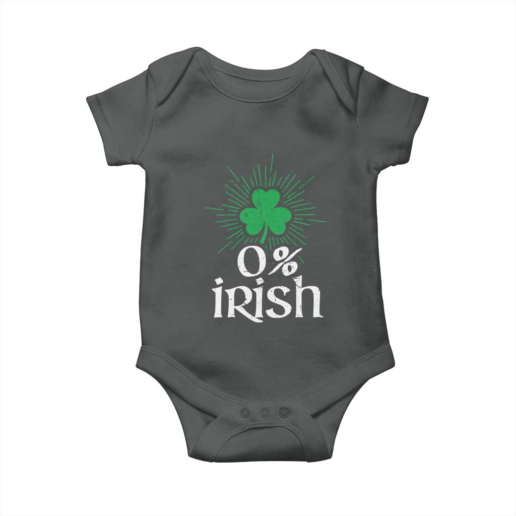 Funny 0% Irish St Patrick's Day Baby Onesie Vintage Shamrock