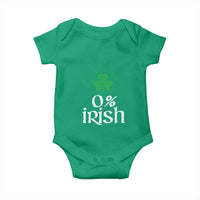 Funny 0% Irish St Patrick's Day Baby Onesie Vintage Shamrock