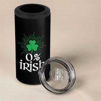 Funny 0% Irish St Patrick's Day 4 in 1 Can Cooler Tumbler Vintage Shamrock