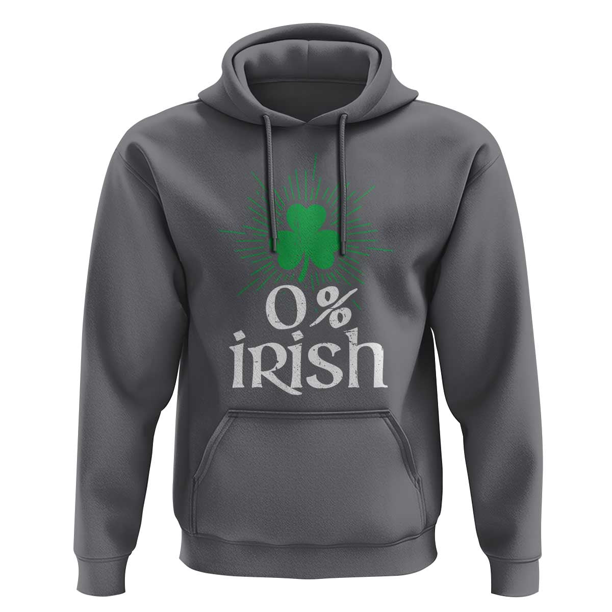 Funny 0% Irish St Patrick's Day Hoodie Vintage Shamrock