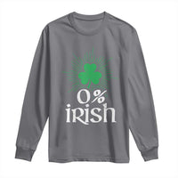 Funny 0% Irish St Patrick's Day Long Sleeve Shirt Vintage Shamrock