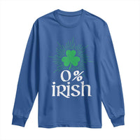 Funny 0% Irish St Patrick's Day Long Sleeve Shirt Vintage Shamrock