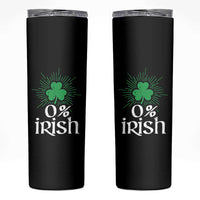 Funny 0% Irish St Patrick's Day Skinny Tumbler Vintage Shamrock