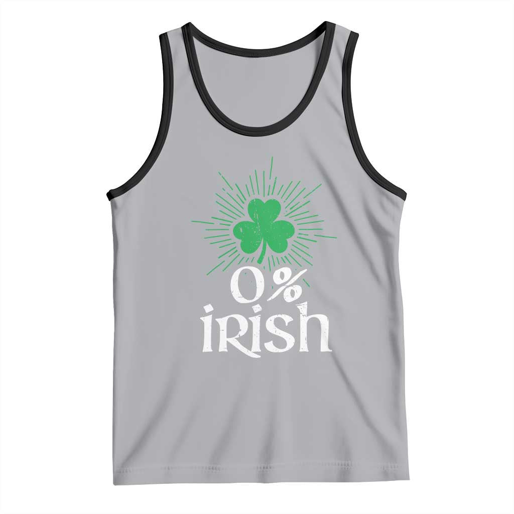 Funny 0% Irish St Patrick's Day Tank Top Vintage Shamrock