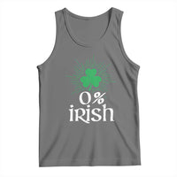 Funny 0% Irish St Patrick's Day Tank Top Vintage Shamrock