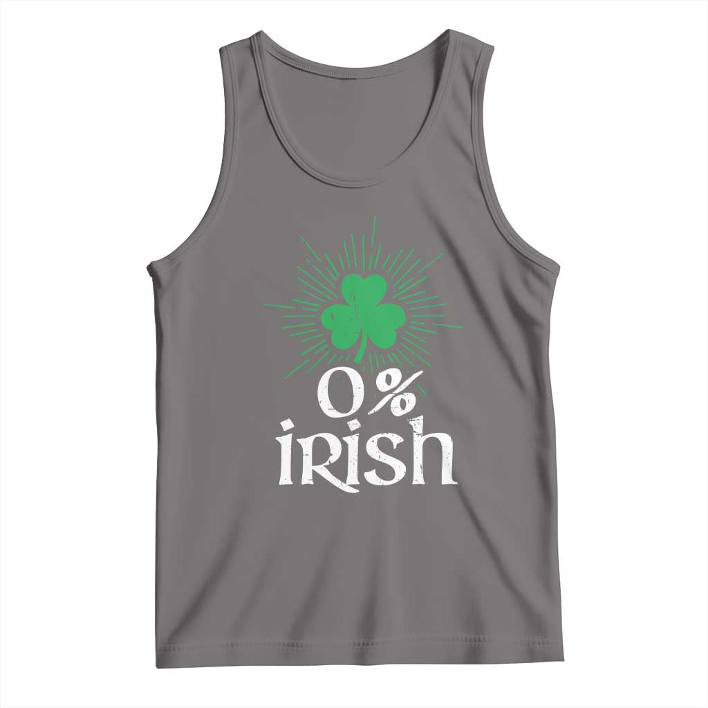 Funny 0% Irish St Patrick's Day Tank Top Vintage Shamrock
