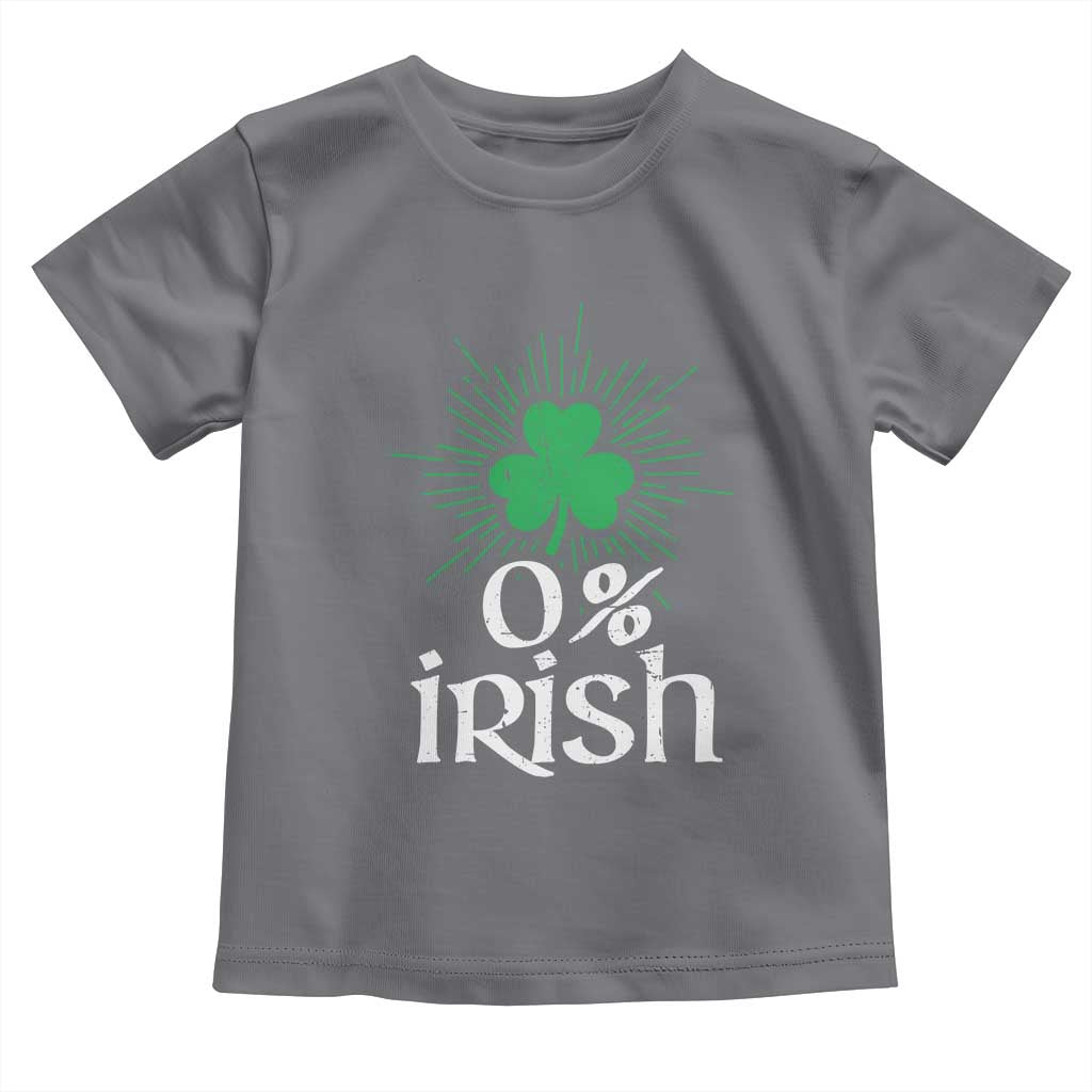Funny 0% Irish St Patrick's Day Toddler T Shirt Vintage Shamrock
