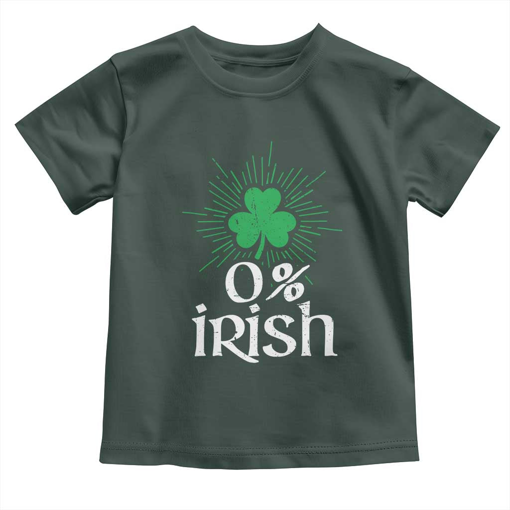 Funny 0% Irish St Patrick's Day Toddler T Shirt Vintage Shamrock