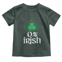 Funny 0% Irish St Patrick's Day Toddler T Shirt Vintage Shamrock