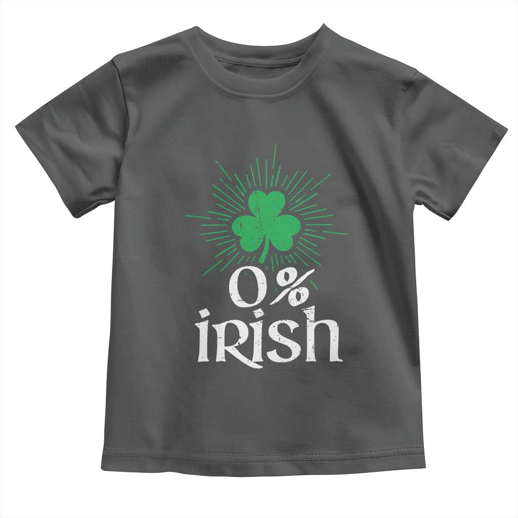 Funny 0% Irish St Patrick's Day Toddler T Shirt Vintage Shamrock
