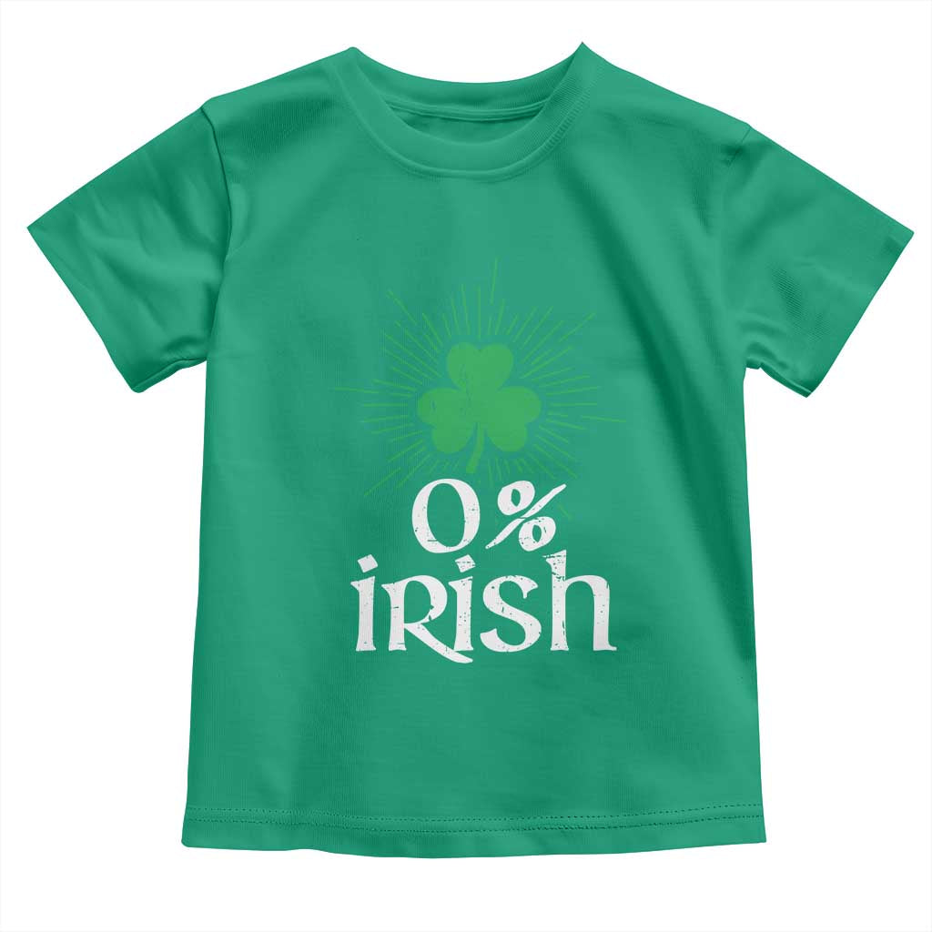 Funny 0% Irish St Patrick's Day Toddler T Shirt Vintage Shamrock