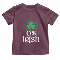 Funny 0% Irish St Patrick's Day Toddler T Shirt Vintage Shamrock