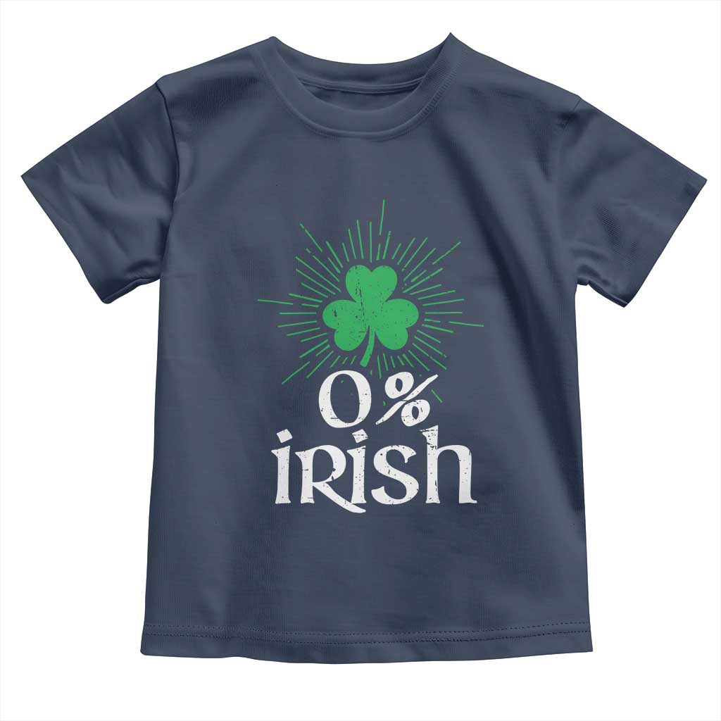 Funny 0% Irish St Patrick's Day Toddler T Shirt Vintage Shamrock