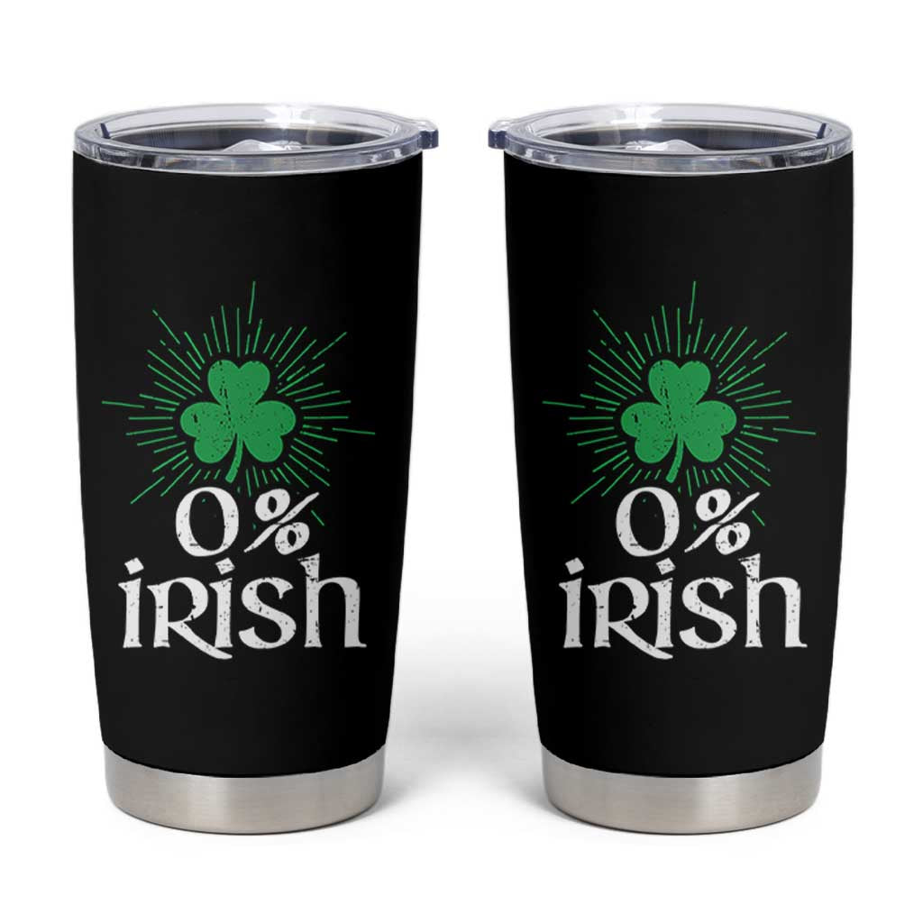 Funny 0% Irish St Patrick's Day Tumbler Cup Vintage Shamrock