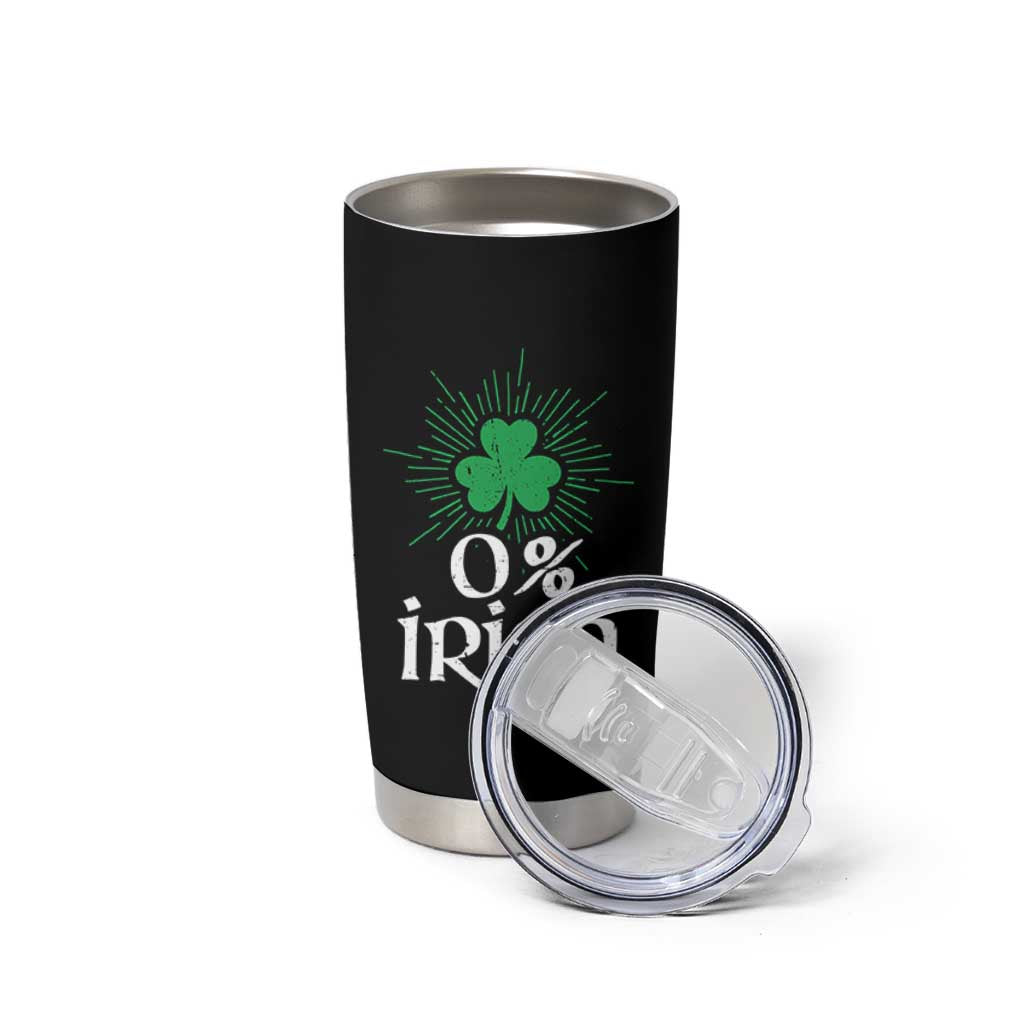 Funny 0% Irish St Patrick's Day Tumbler Cup Vintage Shamrock