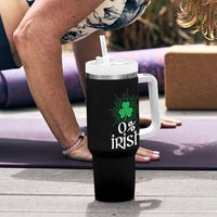 Funny 0% Irish St Patrick's Day Tumbler With Handle Vintage Shamrock