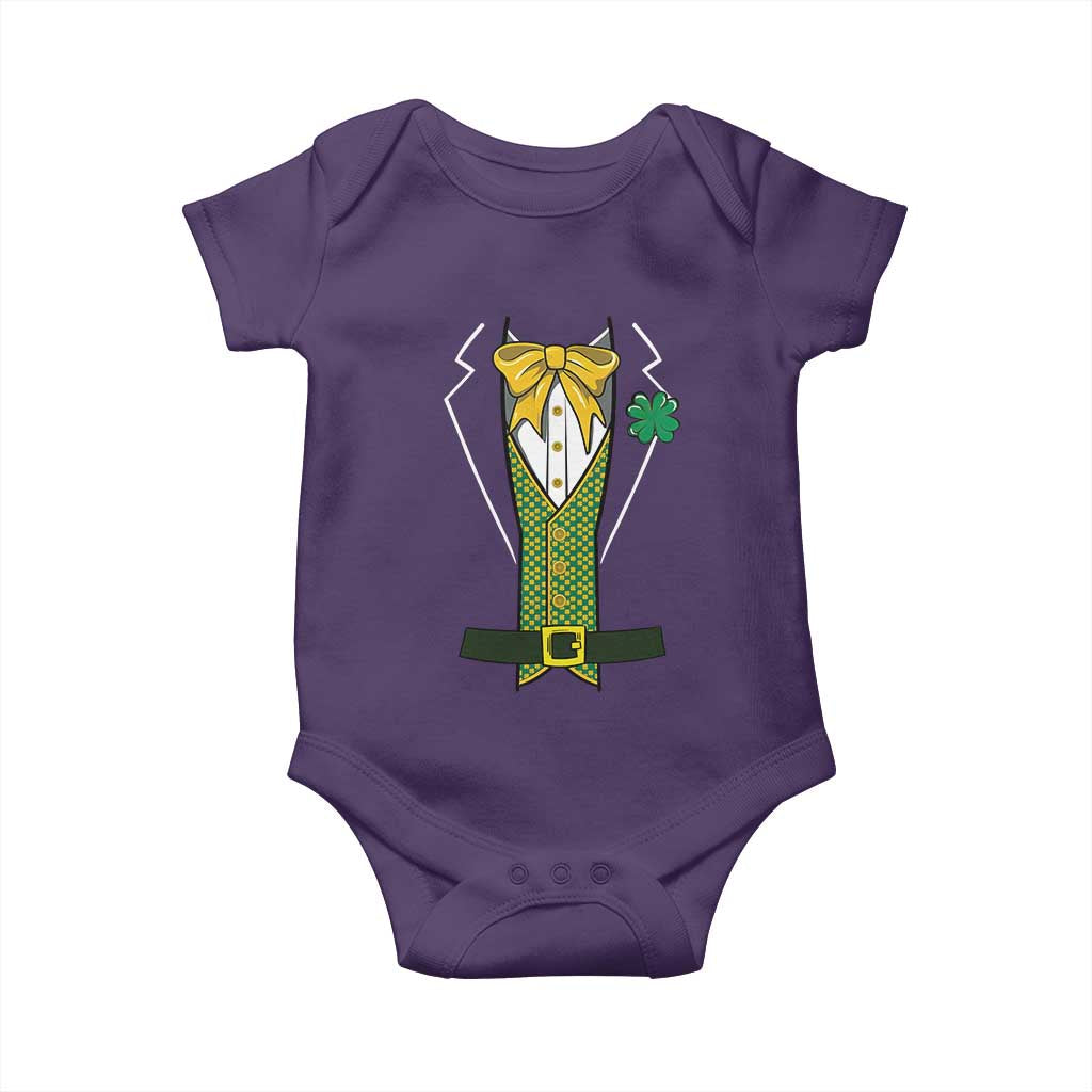 Funny St Patrick's Day Leprechaun Cosplay Tuxedo Baby Onesie