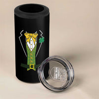Funny St Patrick's Day Leprechaun Cosplay Tuxedo 4 in 1 Can Cooler Tumbler