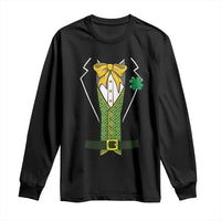 Funny St Patrick's Day Leprechaun Cosplay Tuxedo Long Sleeve Shirt