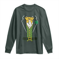 Funny St Patrick's Day Leprechaun Cosplay Tuxedo Long Sleeve Shirt