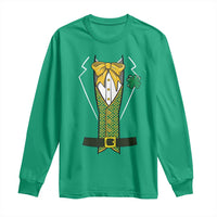 Funny St Patrick's Day Leprechaun Cosplay Tuxedo Long Sleeve Shirt