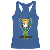 Funny St Patrick's Day Leprechaun Cosplay Tuxedo Racerback Tank Top