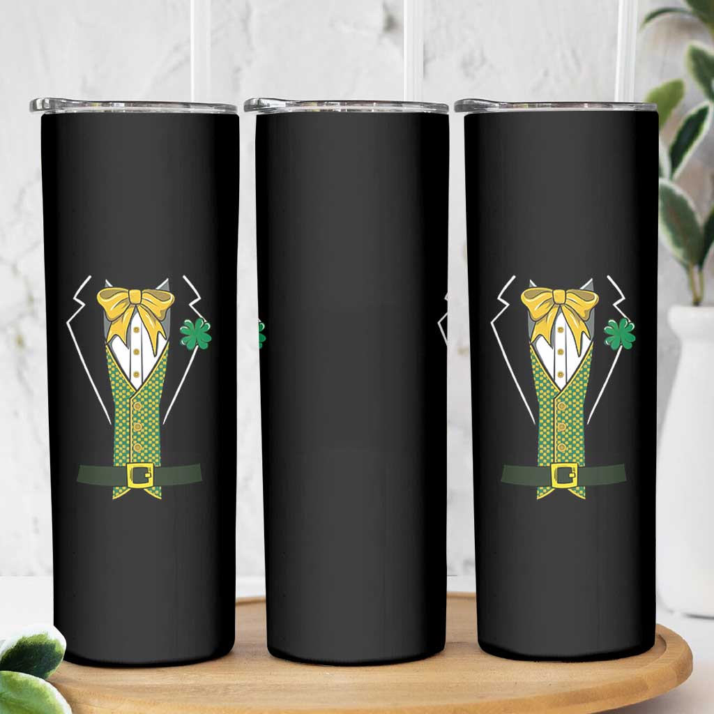 Funny St Patrick's Day Leprechaun Cosplay Tuxedo Skinny Tumbler