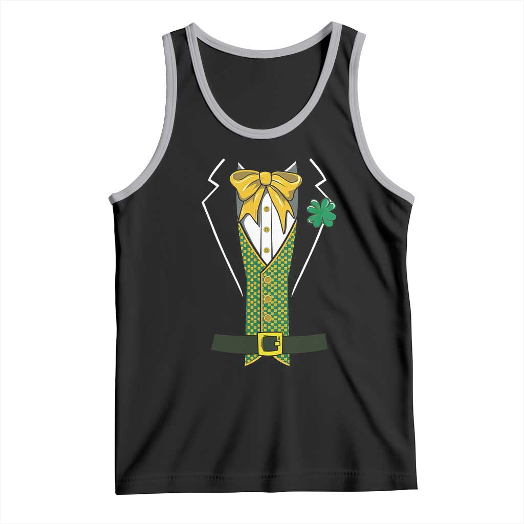 Funny St Patrick's Day Leprechaun Cosplay Tuxedo Tank Top