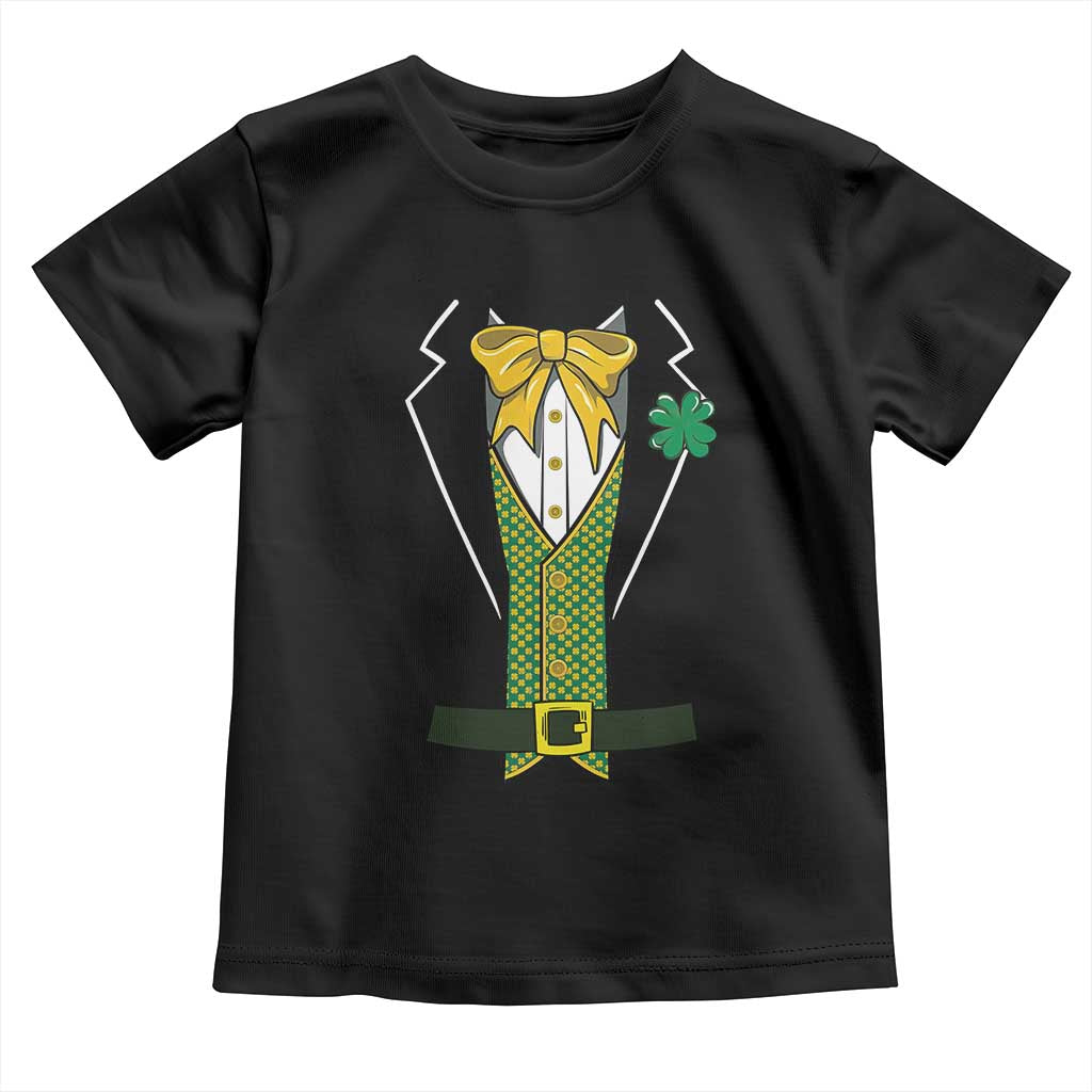 Funny St Patrick's Day Leprechaun Cosplay Tuxedo Toddler T Shirt