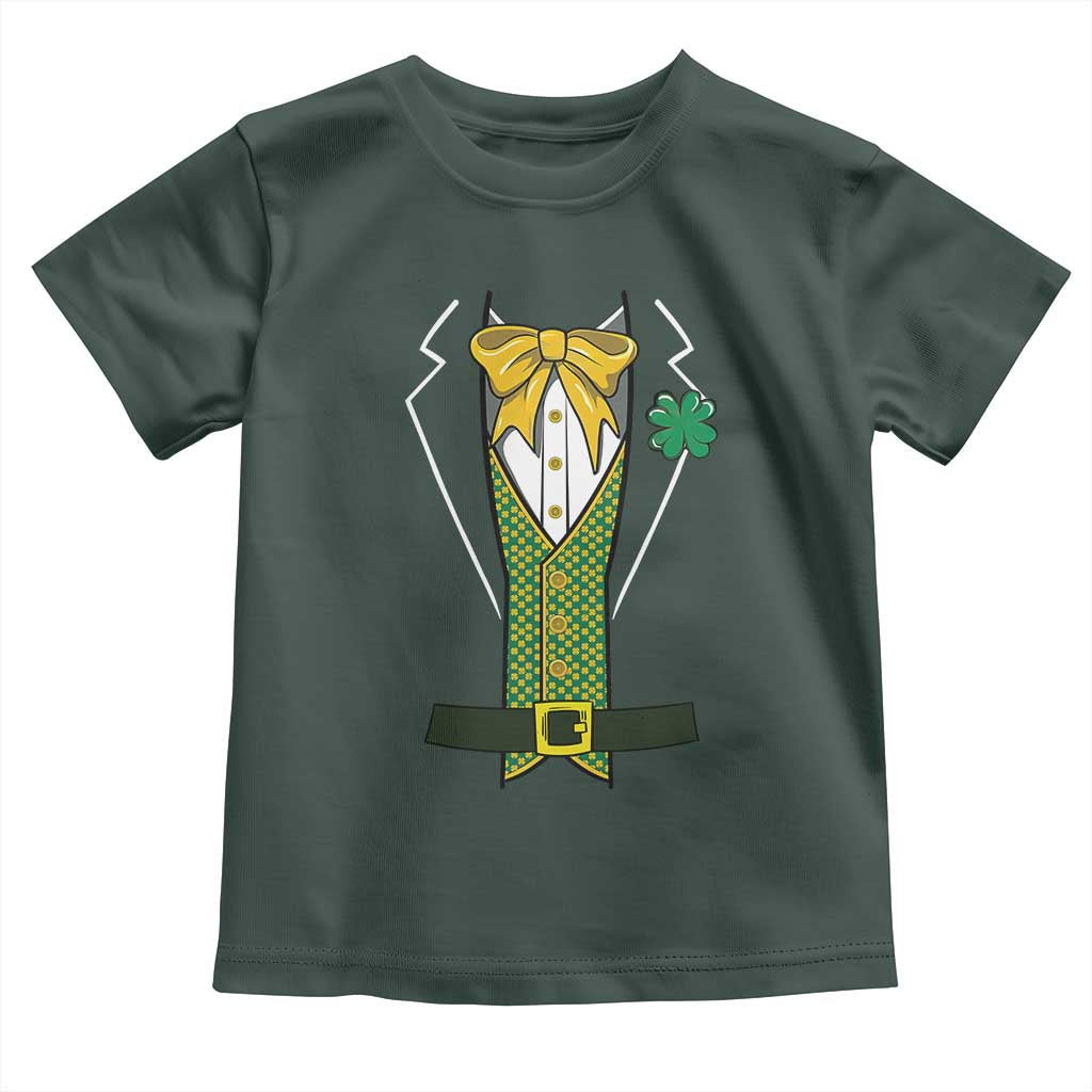 Funny St Patrick's Day Leprechaun Cosplay Tuxedo Toddler T Shirt