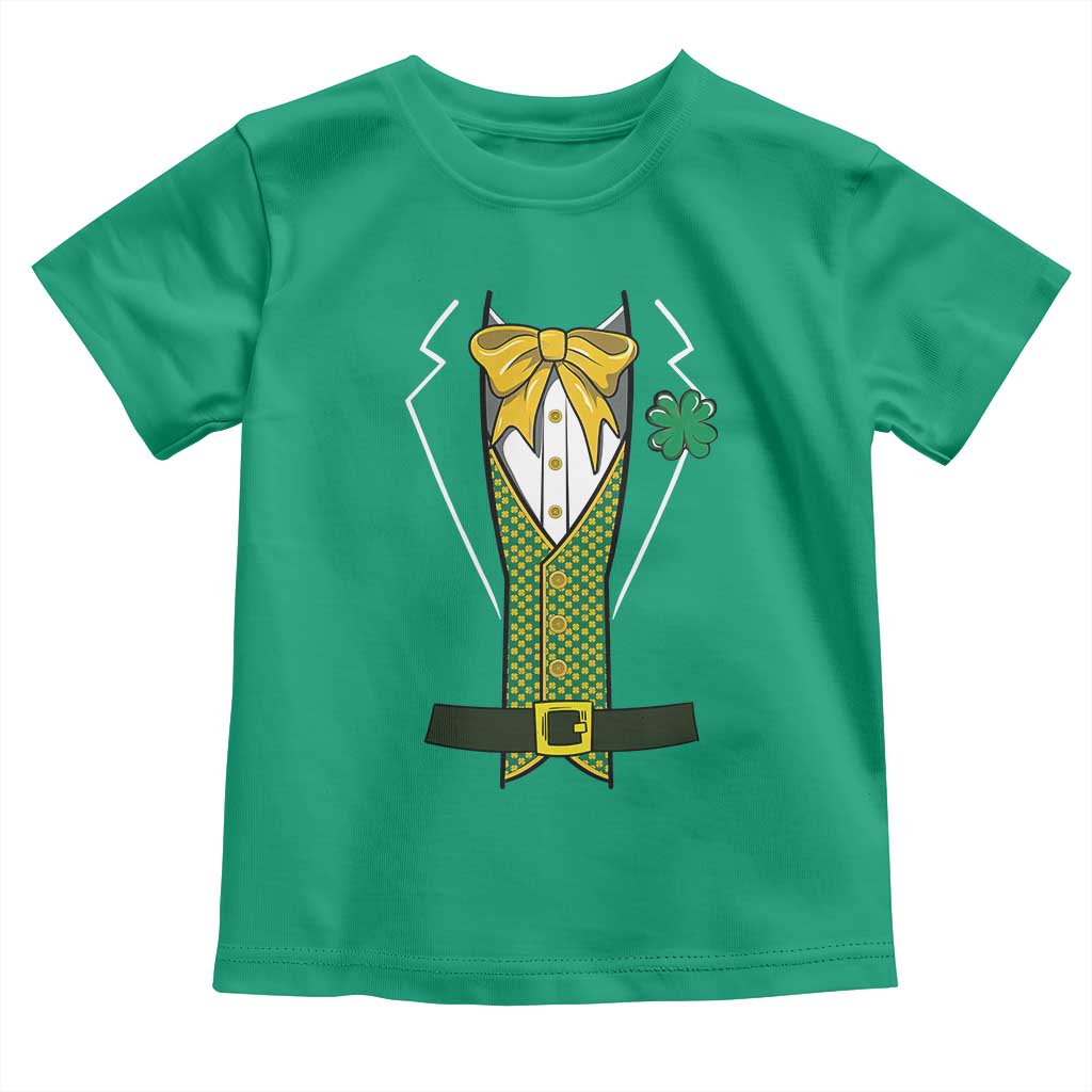 Funny St Patrick's Day Leprechaun Cosplay Tuxedo Toddler T Shirt