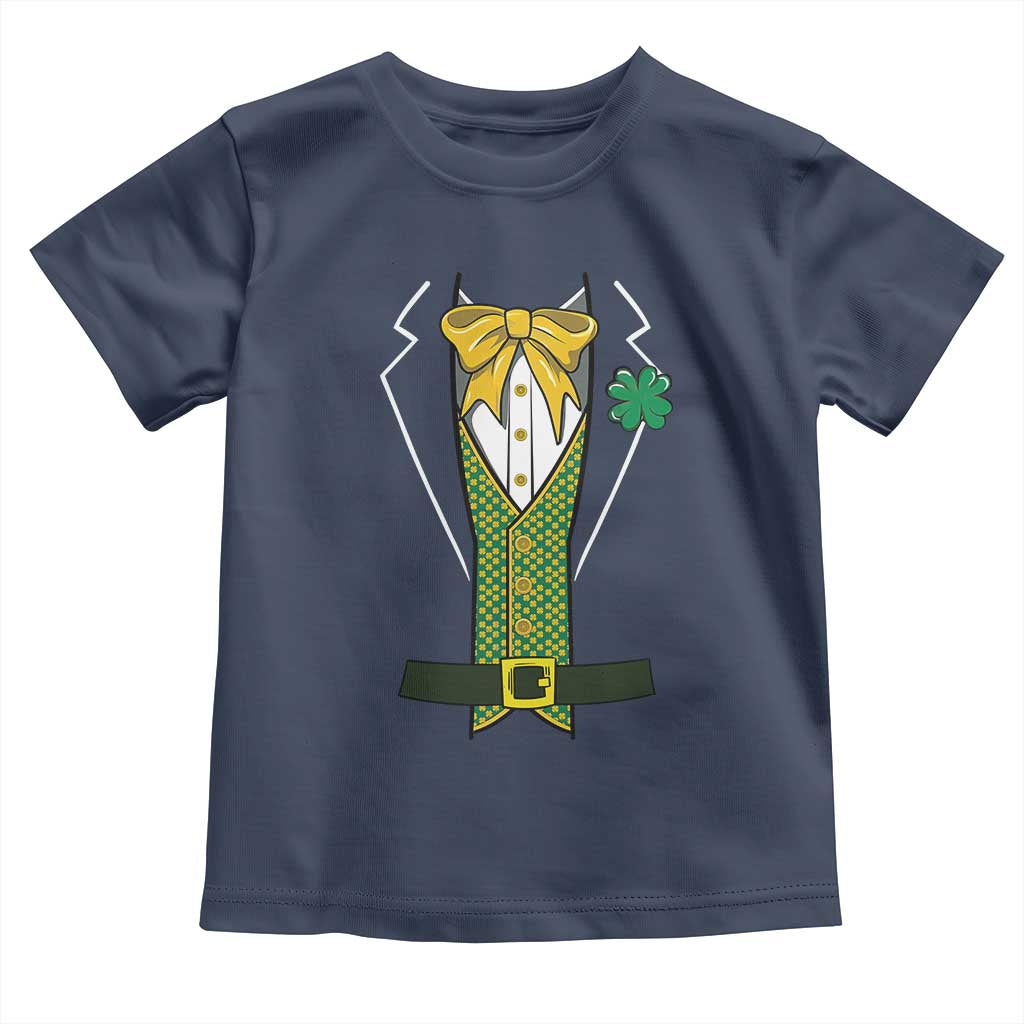 Funny St Patrick's Day Leprechaun Cosplay Tuxedo Toddler T Shirt