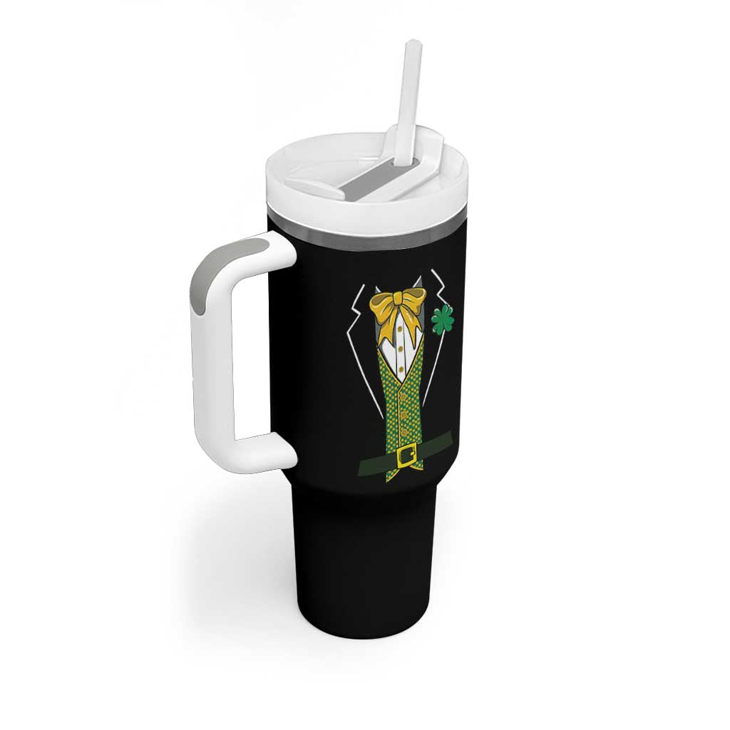 Funny St Patrick's Day Leprechaun Cosplay Tuxedo Tumbler With Handle