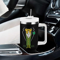 Funny St Patrick's Day Leprechaun Cosplay Tuxedo Tumbler With Handle