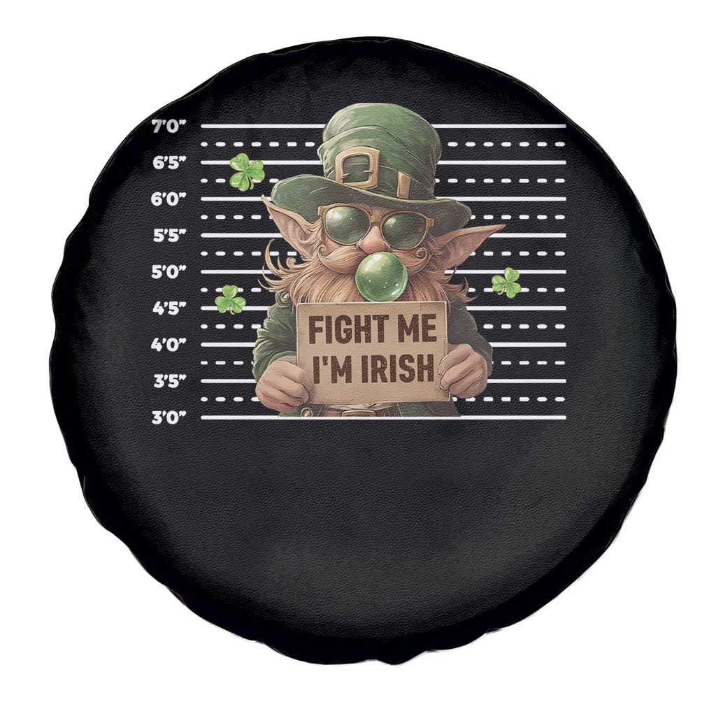 Funny Fight Me I'm Irish Spare Tire Cover Leprechaun Mug Shot St Patrick's Day