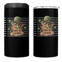 Funny Fight Me I'm Irish 4 in 1 Can Cooler Tumbler Leprechaun Mug Shot St Patrick's Day