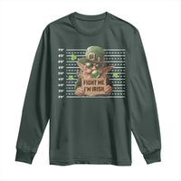 Funny Fight Me I'm Irish Long Sleeve Shirt Leprechaun Mug Shot St Patrick's Day