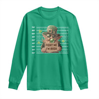 Funny Fight Me I'm Irish Long Sleeve Shirt Leprechaun Mug Shot St Patrick's Day