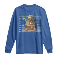 Funny Fight Me I'm Irish Long Sleeve Shirt Leprechaun Mug Shot St Patrick's Day