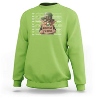 Funny Fight Me I'm Irish Sweatshirt Leprechaun Mug Shot St Patrick's Day