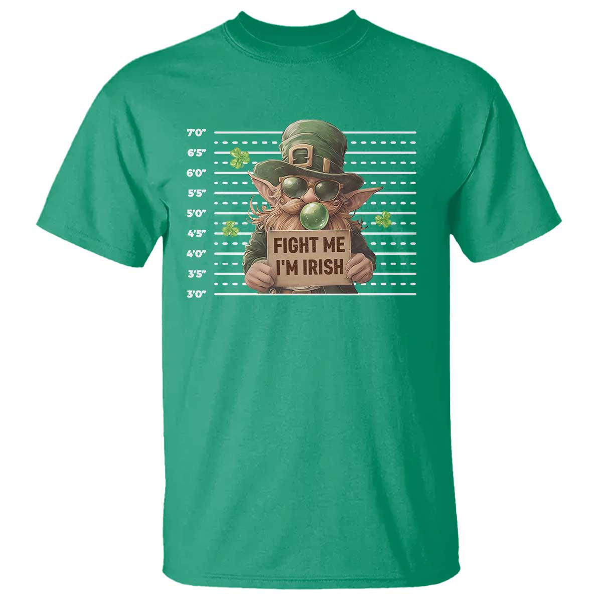 Funny Fight Me I'm Irish T Shirt Leprechaun Mug Shot St Patrick's Day
