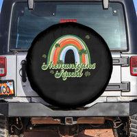 Funny St Patrick's Day Shenanigans Squad Spare Tire Cover Rainbow Shamrock