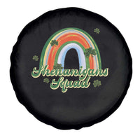 Funny St Patrick's Day Shenanigans Squad Spare Tire Cover Rainbow Shamrock