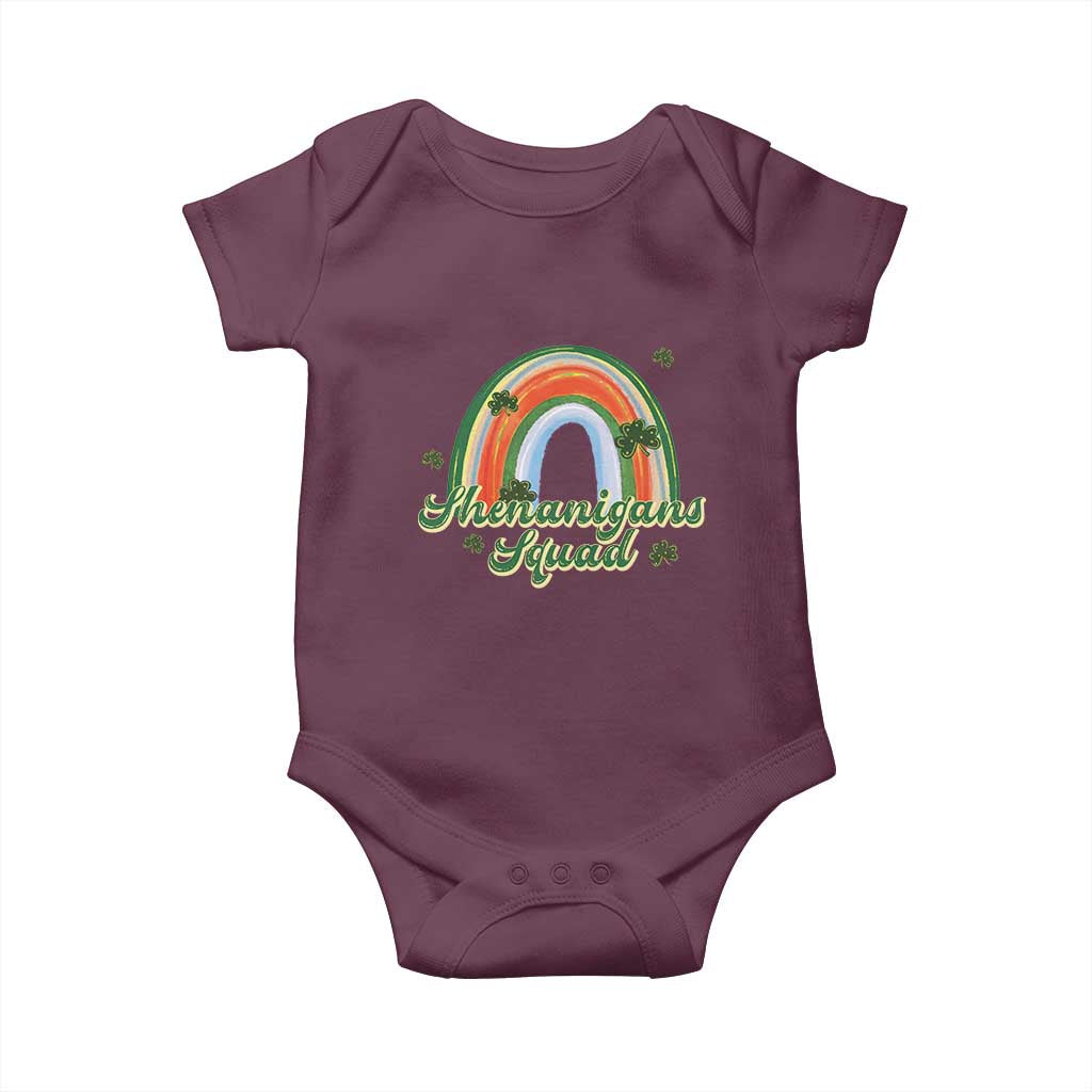 Funny St Patrick's Day Shenanigans Squad Baby Onesie Rainbow Shamrock