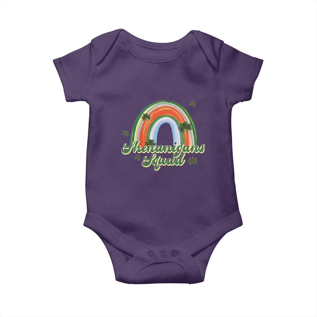 Funny St Patrick's Day Shenanigans Squad Baby Onesie Rainbow Shamrock