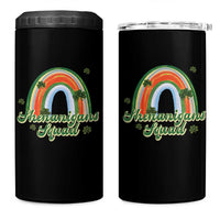Funny St Patrick's Day Shenanigans Squad 4 in 1 Can Cooler Tumbler Rainbow Shamrock